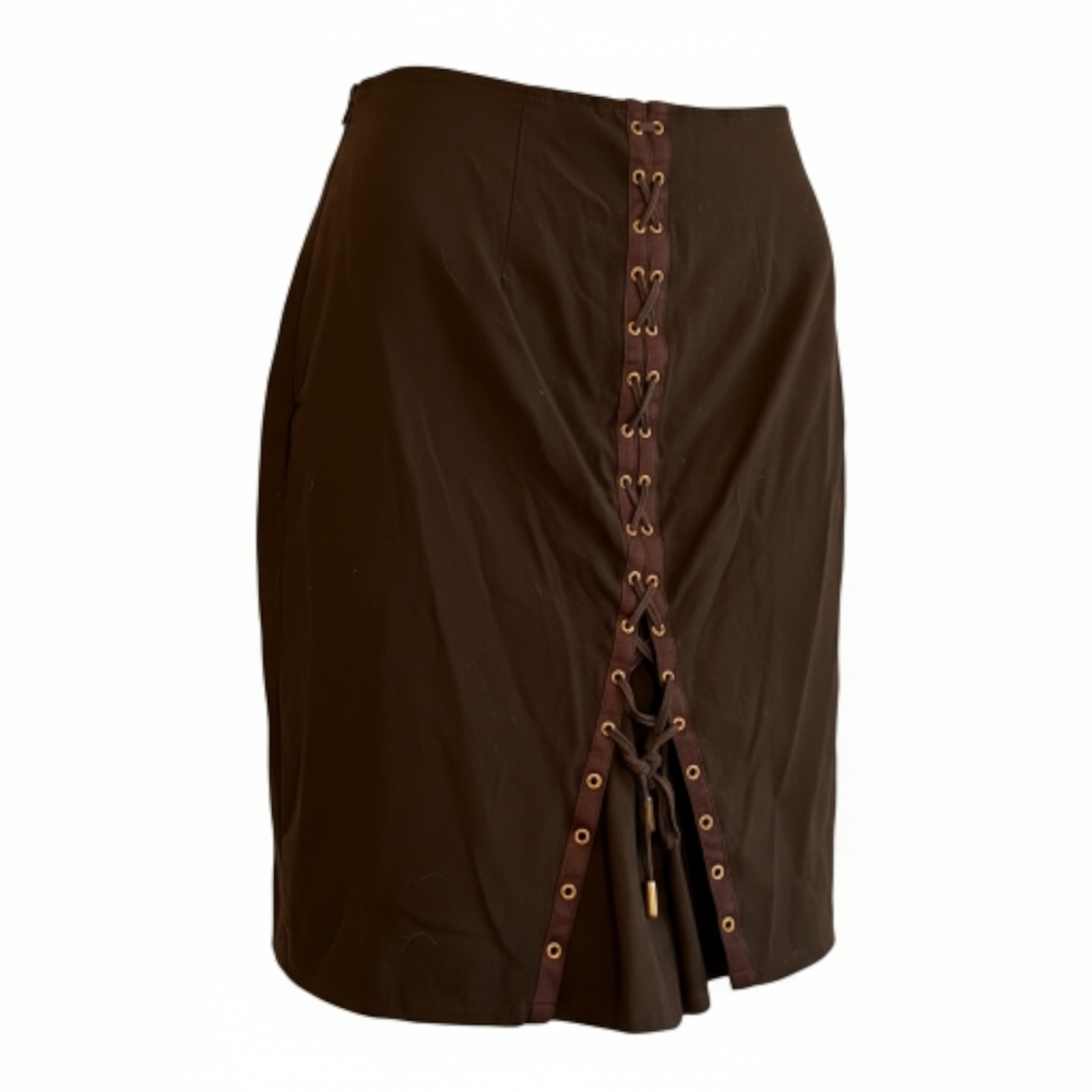 Victoria's Secret Black Lace-Up Pencil Skirt